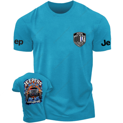Policeman Jeepers Back The Blue  Dover Motor Speedway Jp T-Shirt