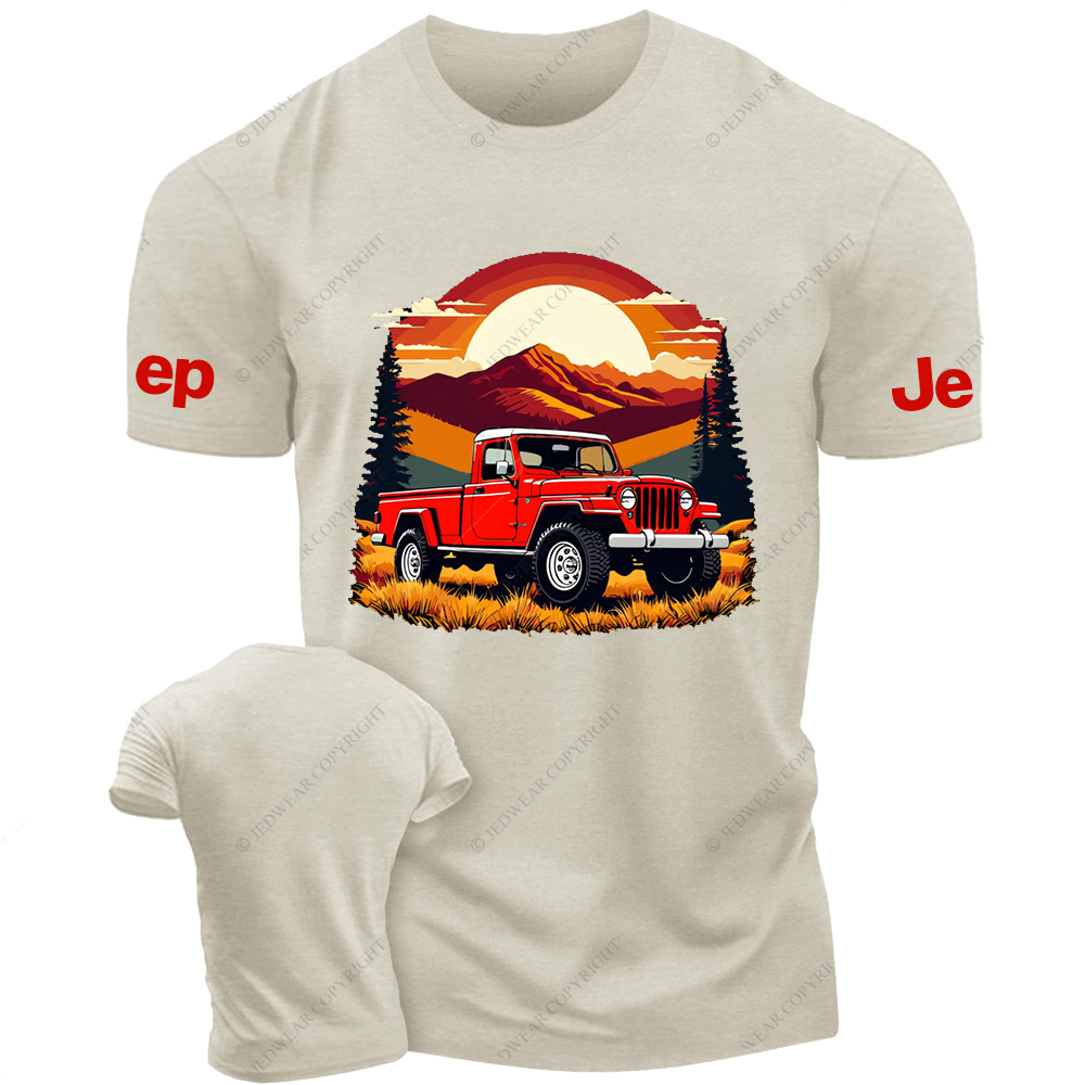 Jp Gladiator Off-Road Vehicle On The Grass At Sunset Mountain T-Shirt