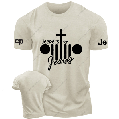 Jeepers For Jesus Religion Christianity Cross Jp T-Shirt