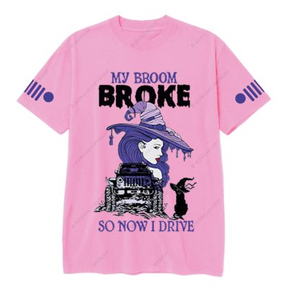 My Broom Broke So Now I Drive Skull  Jp T-Shirt