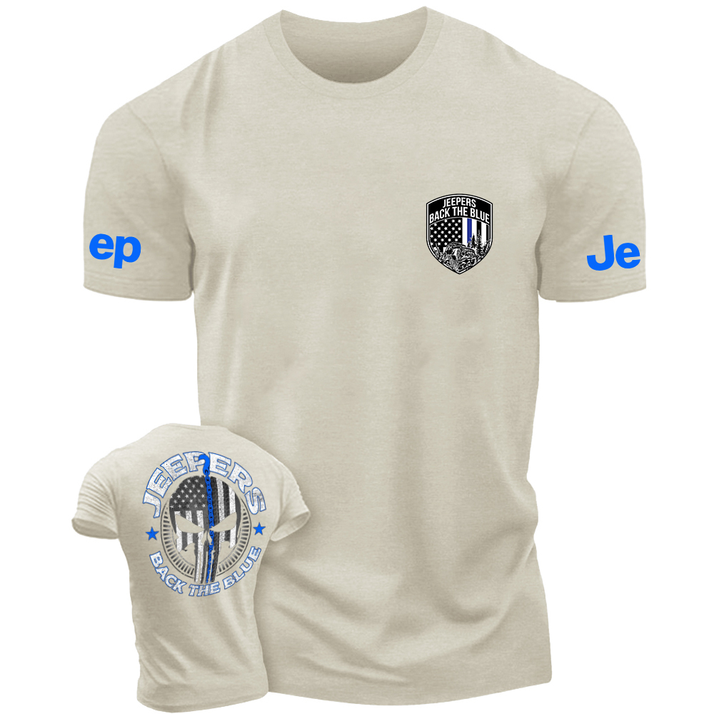 Policeman Jp Back The Blue Police Skull Police badge T-Shirt