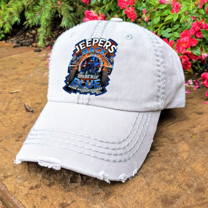 Police Honoring All Those Who Hold The Line Jeepers Back The Blue Jp Baseball Cap