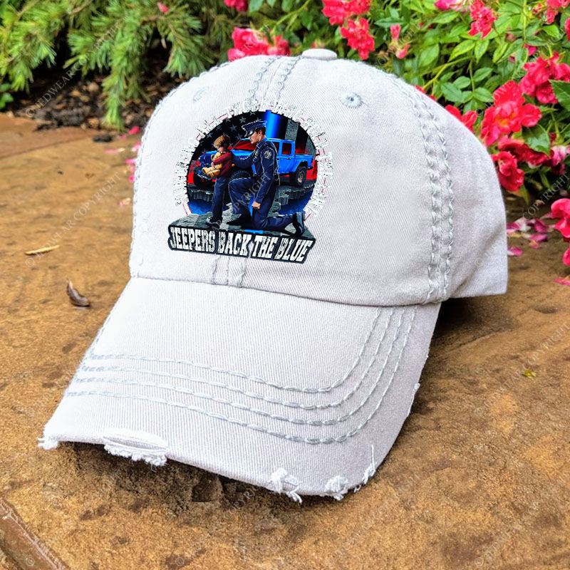 Police Honoring All Those Who Hold The Line Jeepers Back The Blue Jp Baseball Cap
