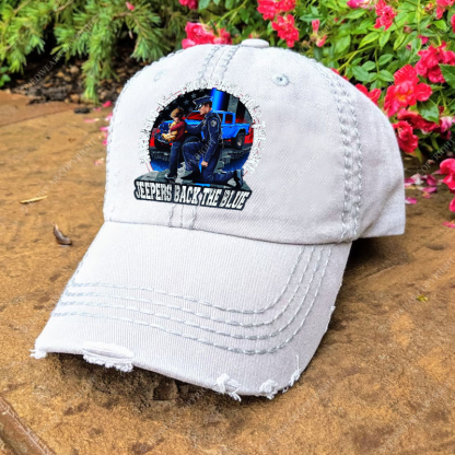 Police Honoring All Those Who Hold The Line Jeepers Back The Blue Jp Baseball Cap