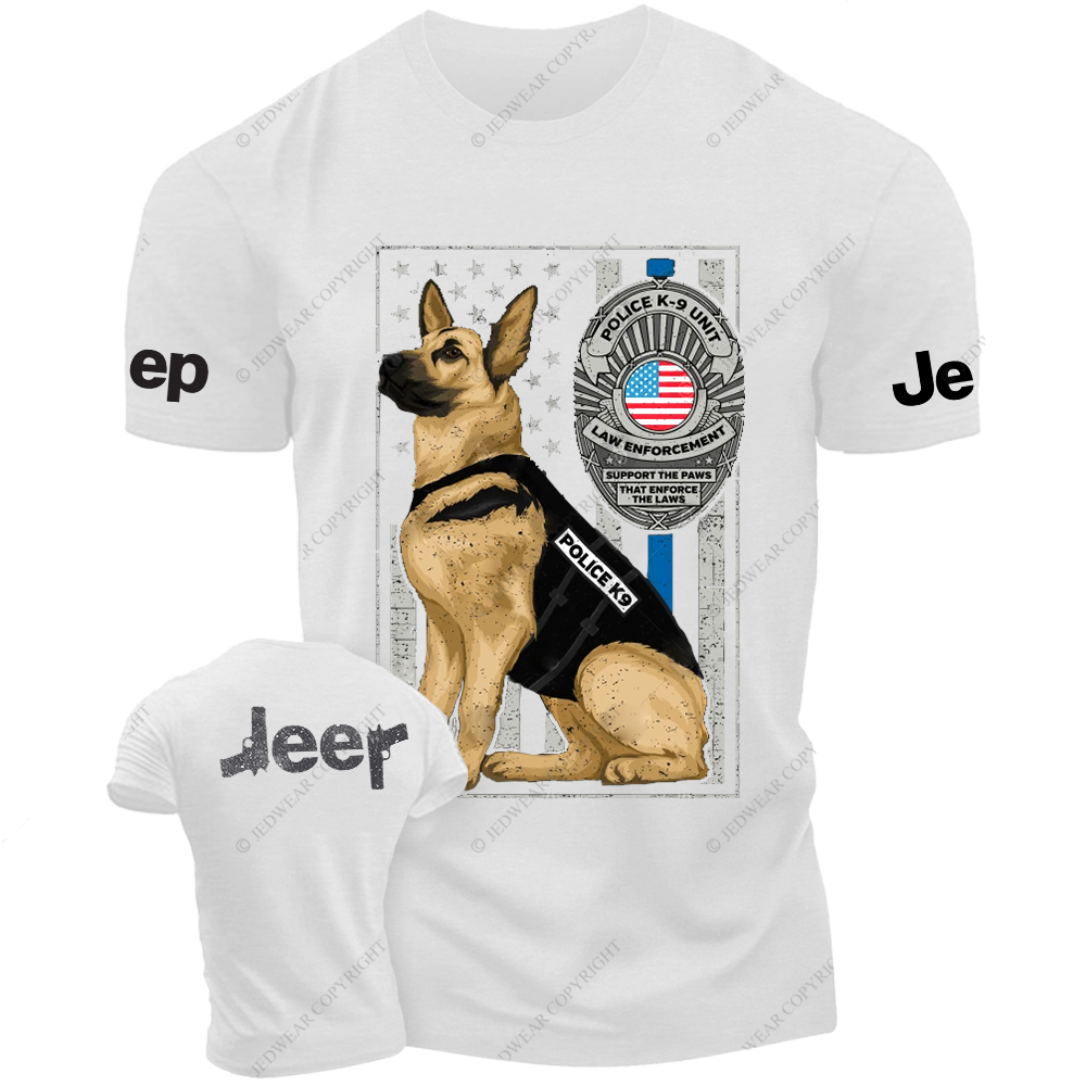 American Flag Police K9 Unit Police Dog Jp T-Shirt