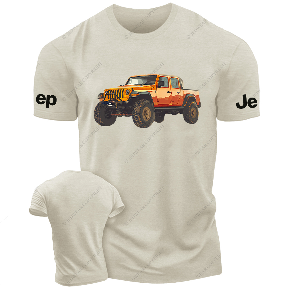 Truck Driving On The Road Oil Painting Style Jp T-Shirt