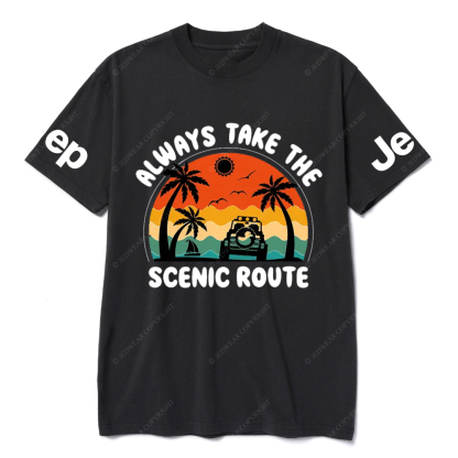 Duck Jp Beach Always Take The Scenic Route  T-Shirt