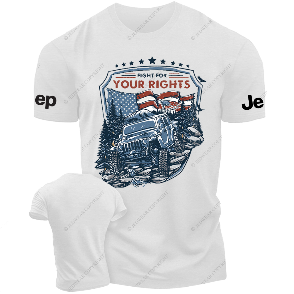 American Flag Fight For Your Rights Off-Road Vehicle Driving On The Road Jp T-Shirt