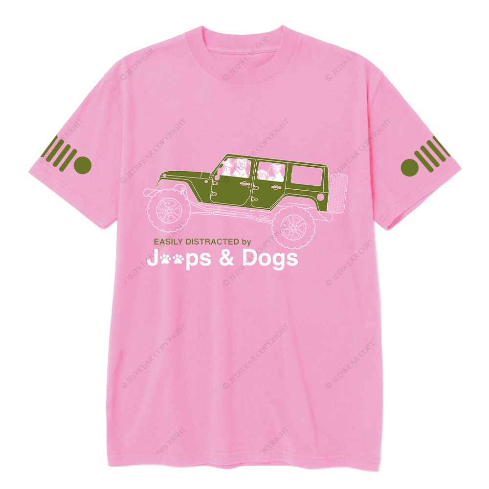 Dog Driving A Car Easily Distracted By Dogs T-Shirt