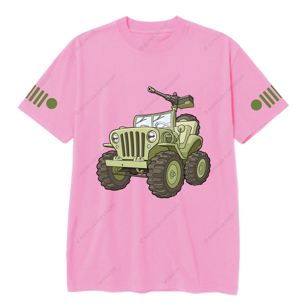 Cartoon Green Four-Wheeled Vehicle Jp T-Shirt