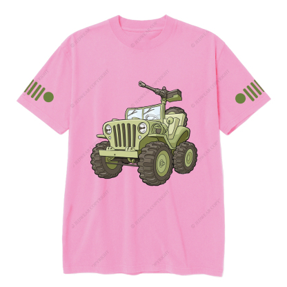 Cartoon Green Four-Wheeled Vehicle Jp T-Shirt