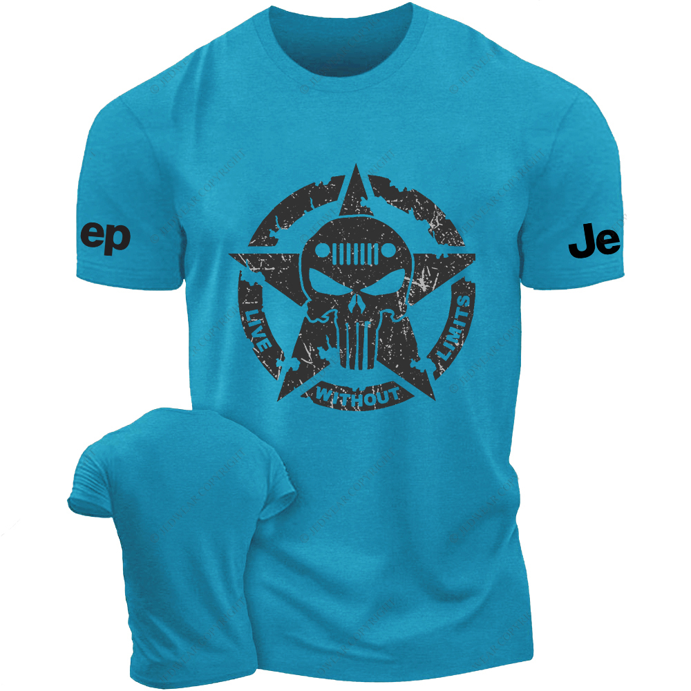 Military Star Skull Live Without Limits Vintage Style Jp T-Shirt