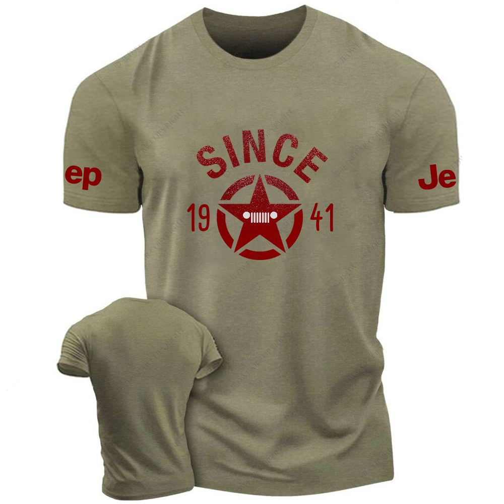 Vintage Style Military Star Circle Created Time Since 1941 Jp T-Shirt