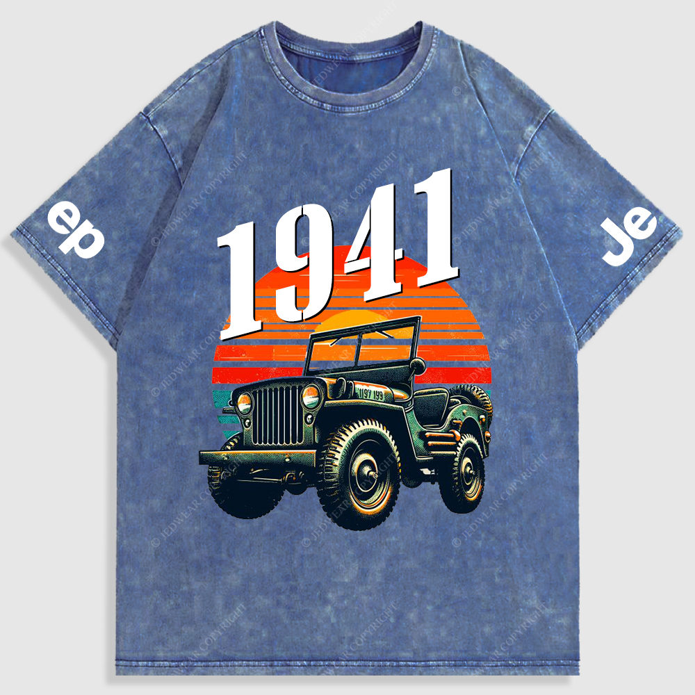 Jp Sunset 4X4 Cars Washed T-Shirt