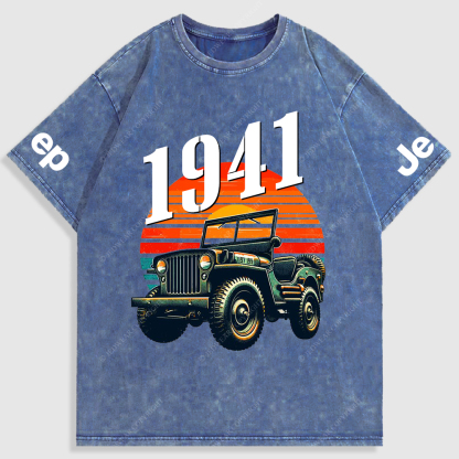 Jp Sunset 4X4 Cars Washed T-Shirt