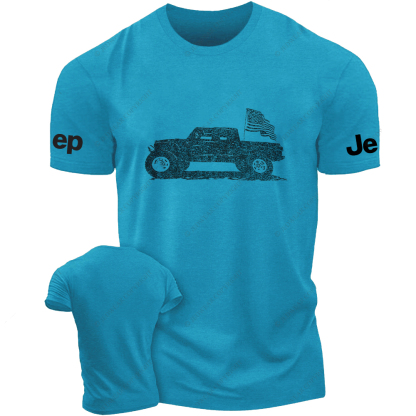 American Flag Truck Vintage Style Jp T-Shirt