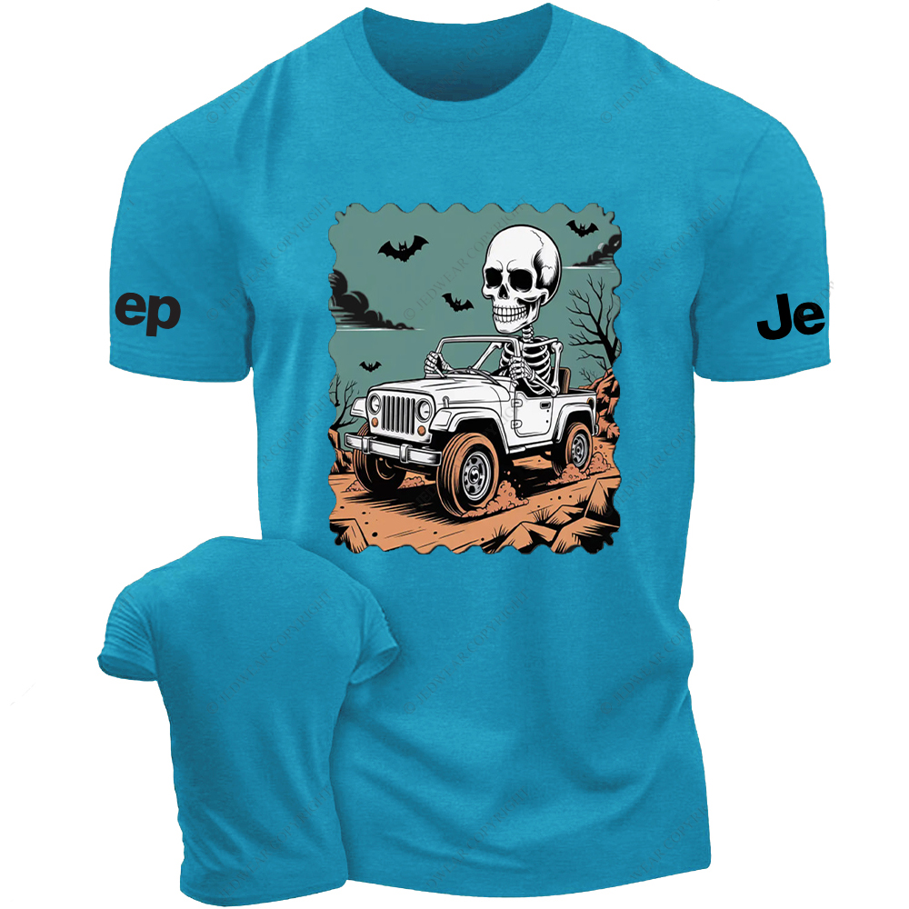 Skull Driving A Car Bat Mountain Road Jp T-Shirt