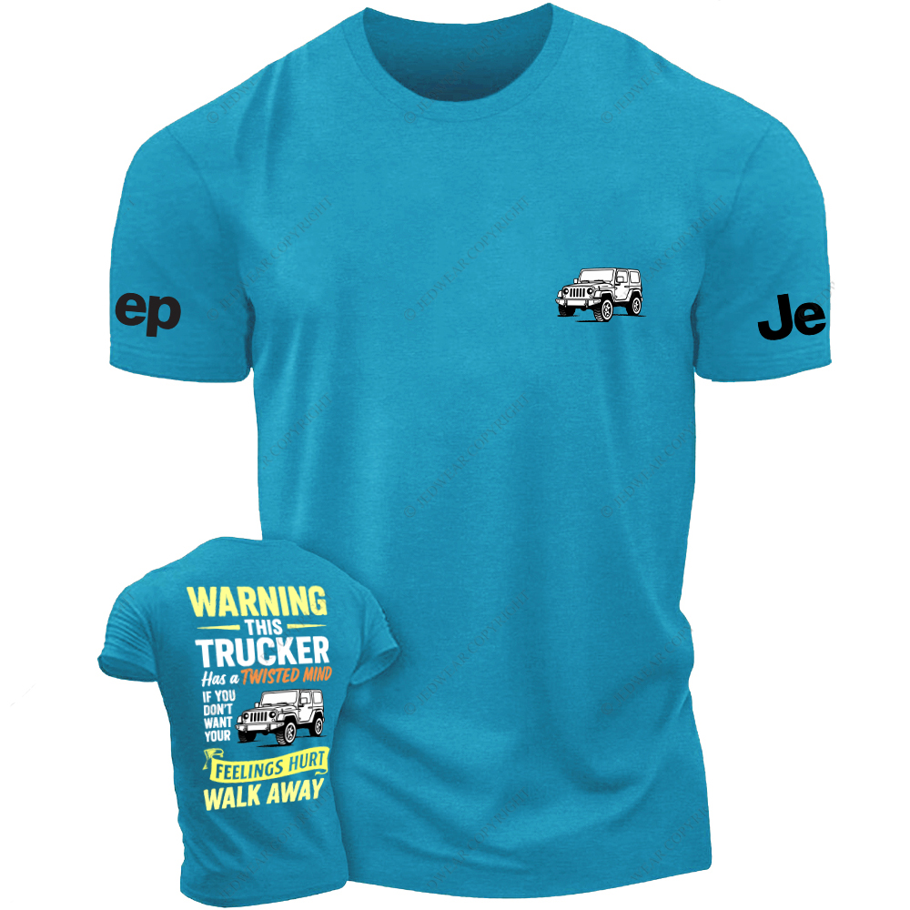Warning Twisted Mind Trucker Apparel Funny Quote T-Shirt Jp T-Shirt