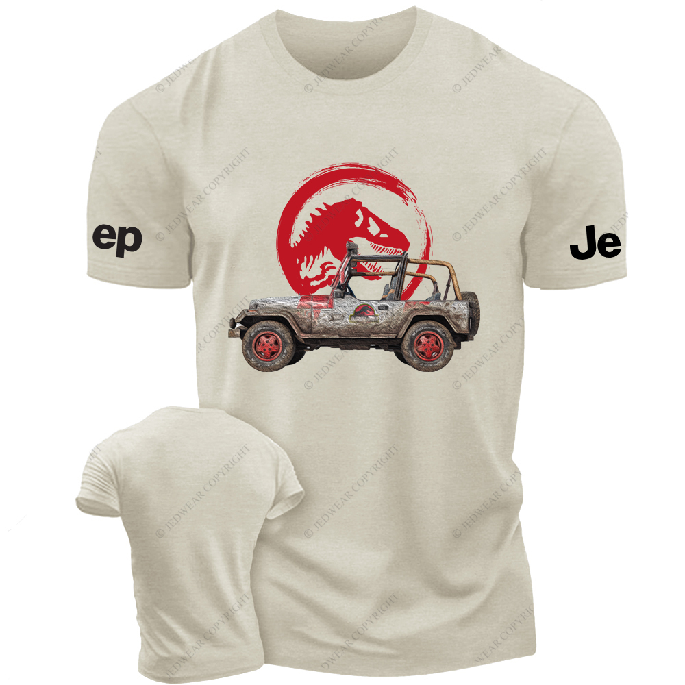 Dinosaur On The Back Of An Off-Road Vehicle Painting Jp T-Shirt