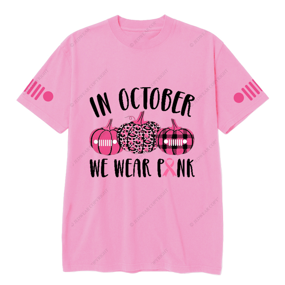 Breast Cancer Awareness In October We Wear Pink Pumpkin Jp T-shirt