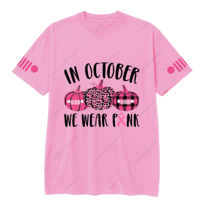 Breast Cancer Awareness In October We Wear Pink Pumpkin Jp T-shirt