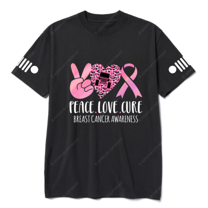 Breast Cancer Awareness Peace Love Cure Jp T-shirt