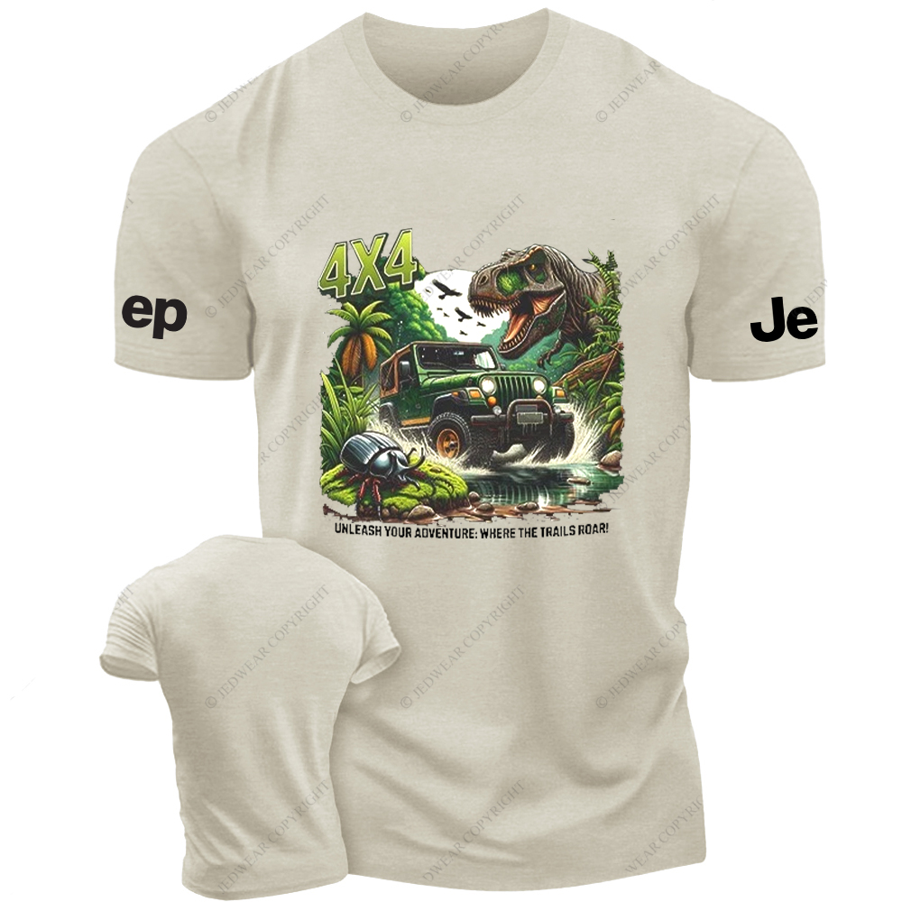 Dinosaur 4x4 Unleash Your Adventure Where The Trails Roar Jp T-Shirt