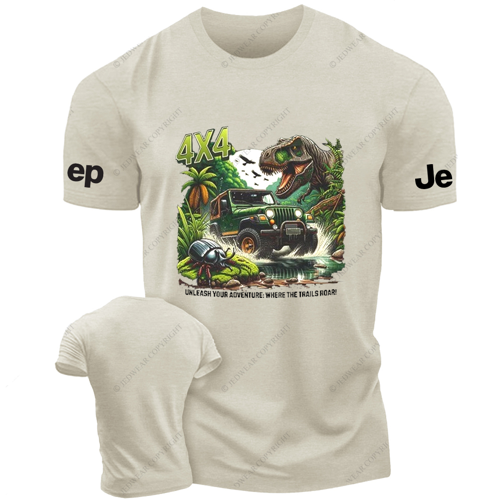 Dinosaur 4x4 Unleash Your Adventure Where The Trails Roar Jp T-Shirt