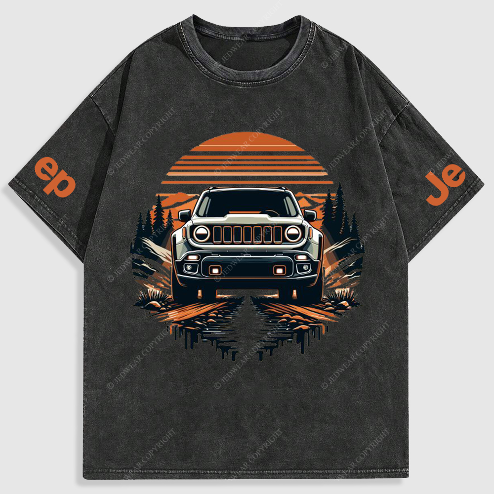 Sunset Tree Stones Mountain Meadow  Washed T-Shirt