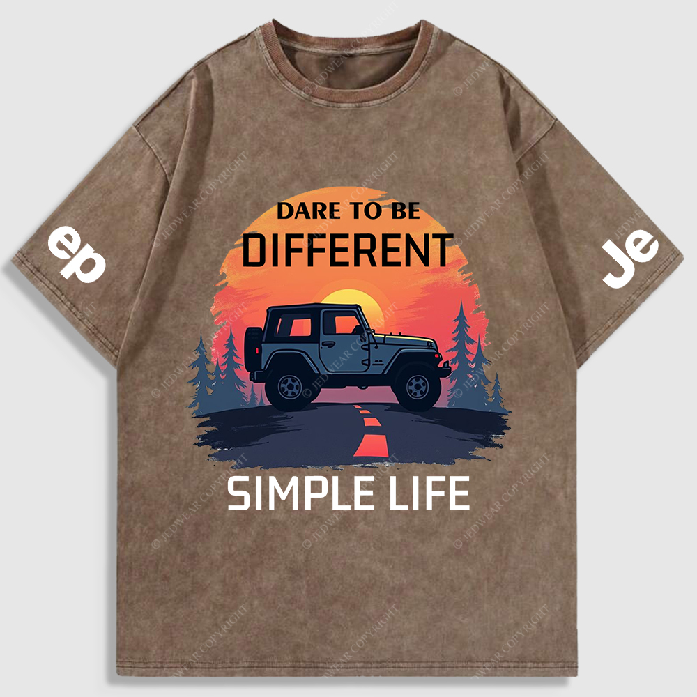 Dare To Be Different Simple Life Washed T-Shirt