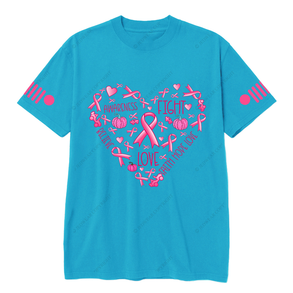 Breast Cancer Awareness Fight Hope Love Believe Jp T-shirt