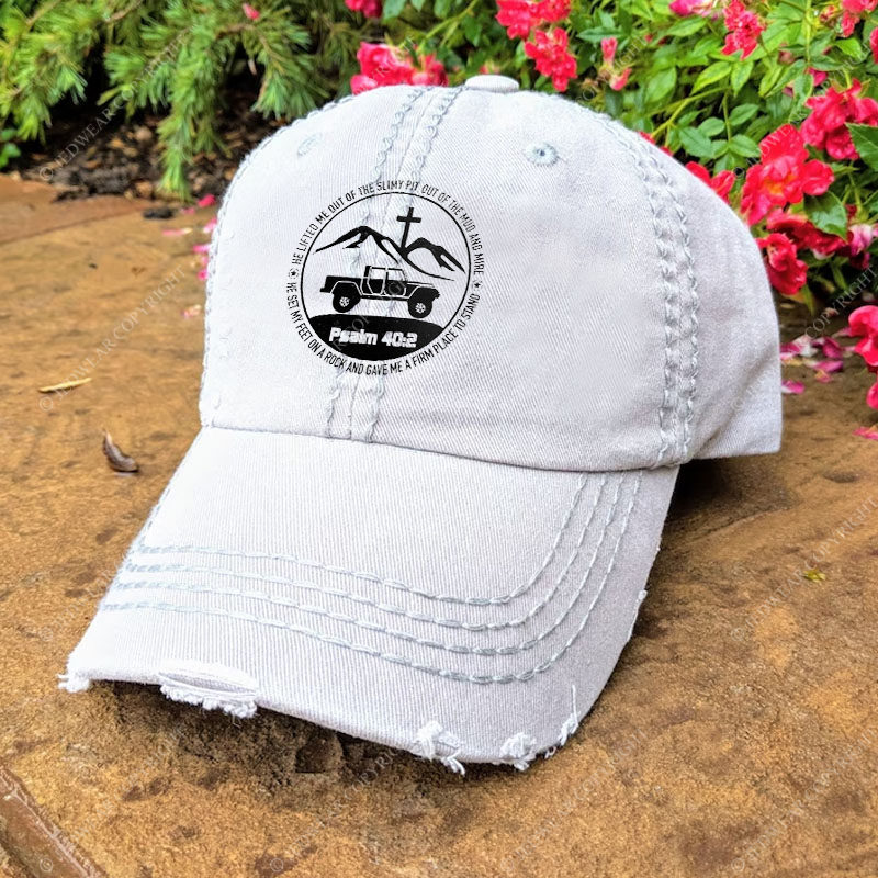 Religion The Lifted Me Out Of The Slimy Pit Psalm 40:2 Jp Baseball Cap