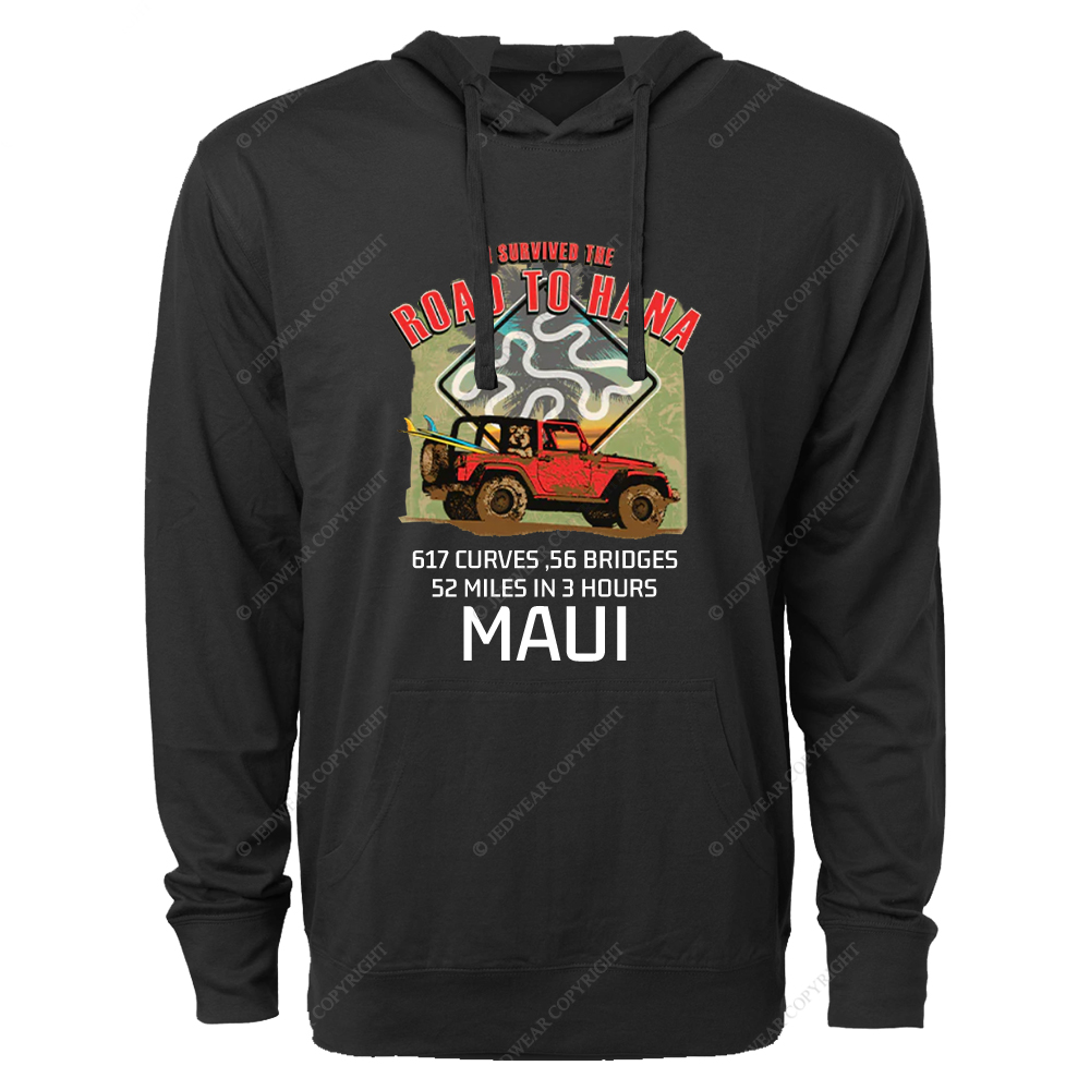 I Survived The Road To Hana Curves Jp Oversized Lightweight Hoodie