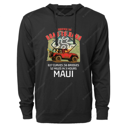 I Survived The Road To Hana Curves Jp Oversized Lightweight Hoodie