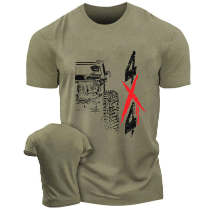 4x4 Off-Road Black And White Hand-Painted Jp T-Shirt