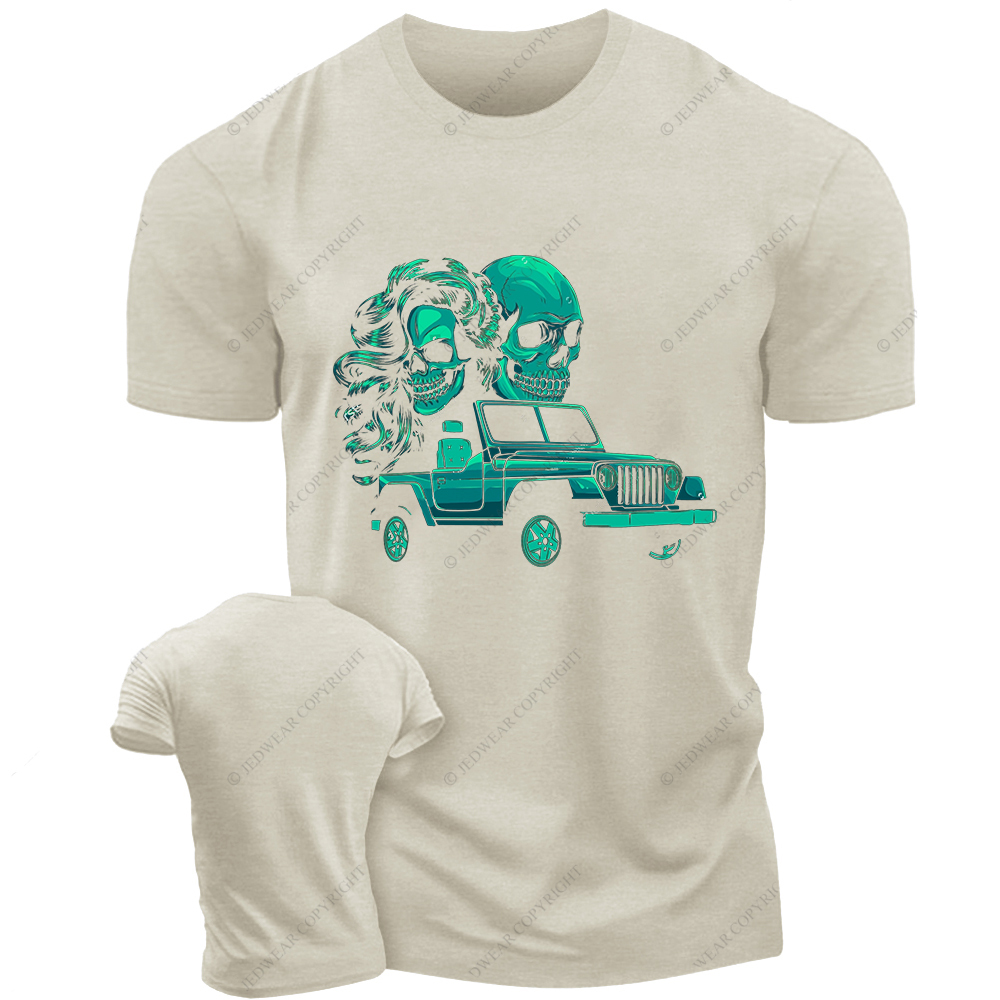 Skulls Couple With Off-Road Vehicle Jp T-Shirt