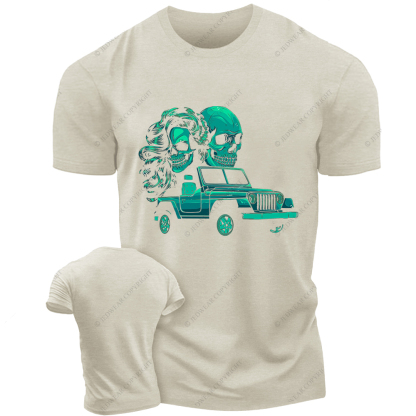 Skulls Couple With Off-Road Vehicle Jp T-Shirt