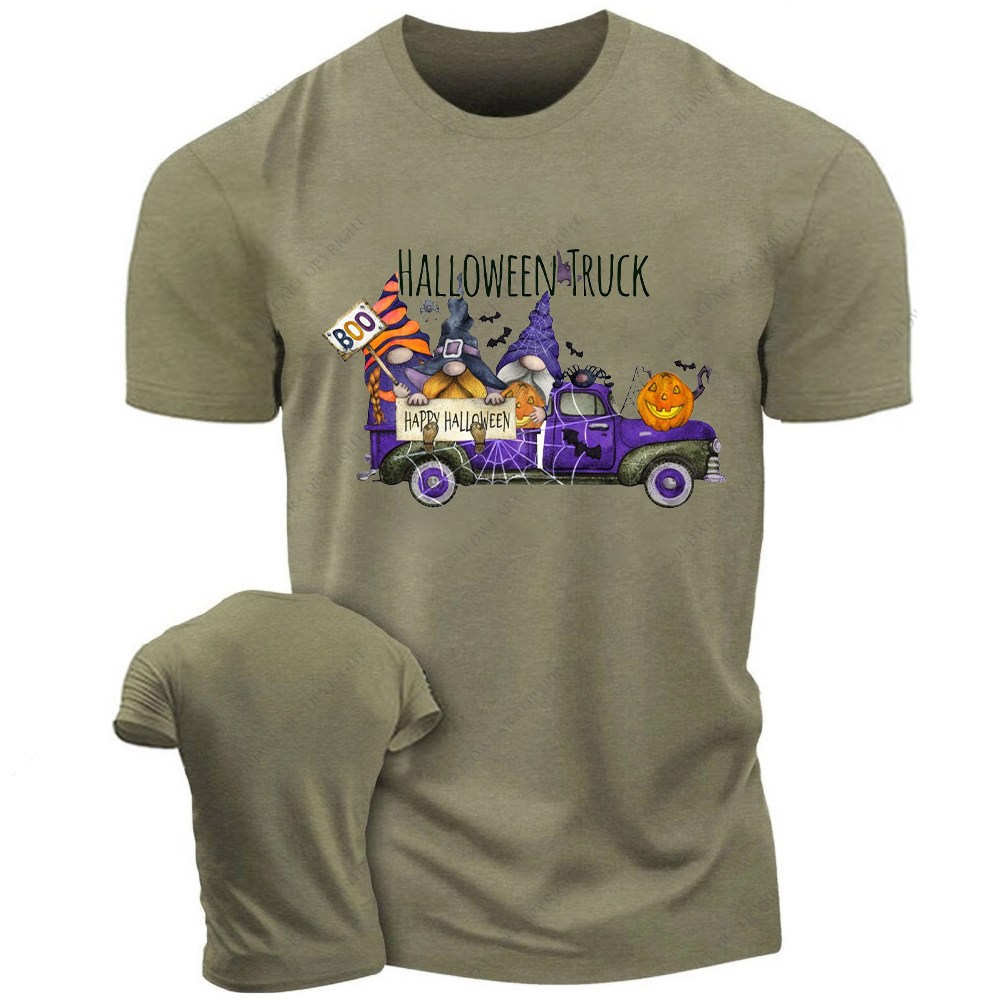 Pumpkin  Halloween Gnome Truck Jp T-Shirt