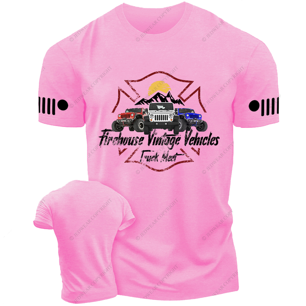 Firefighter Firehouse Vintage Vehicles Truck Meet Jp T-Shirt
