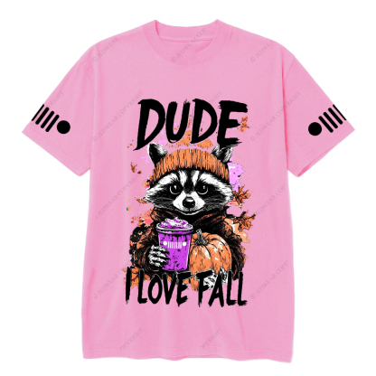 Feral Girl I Love Fall  Raccoon  Autumn Pumpkin Jp T-Shirt