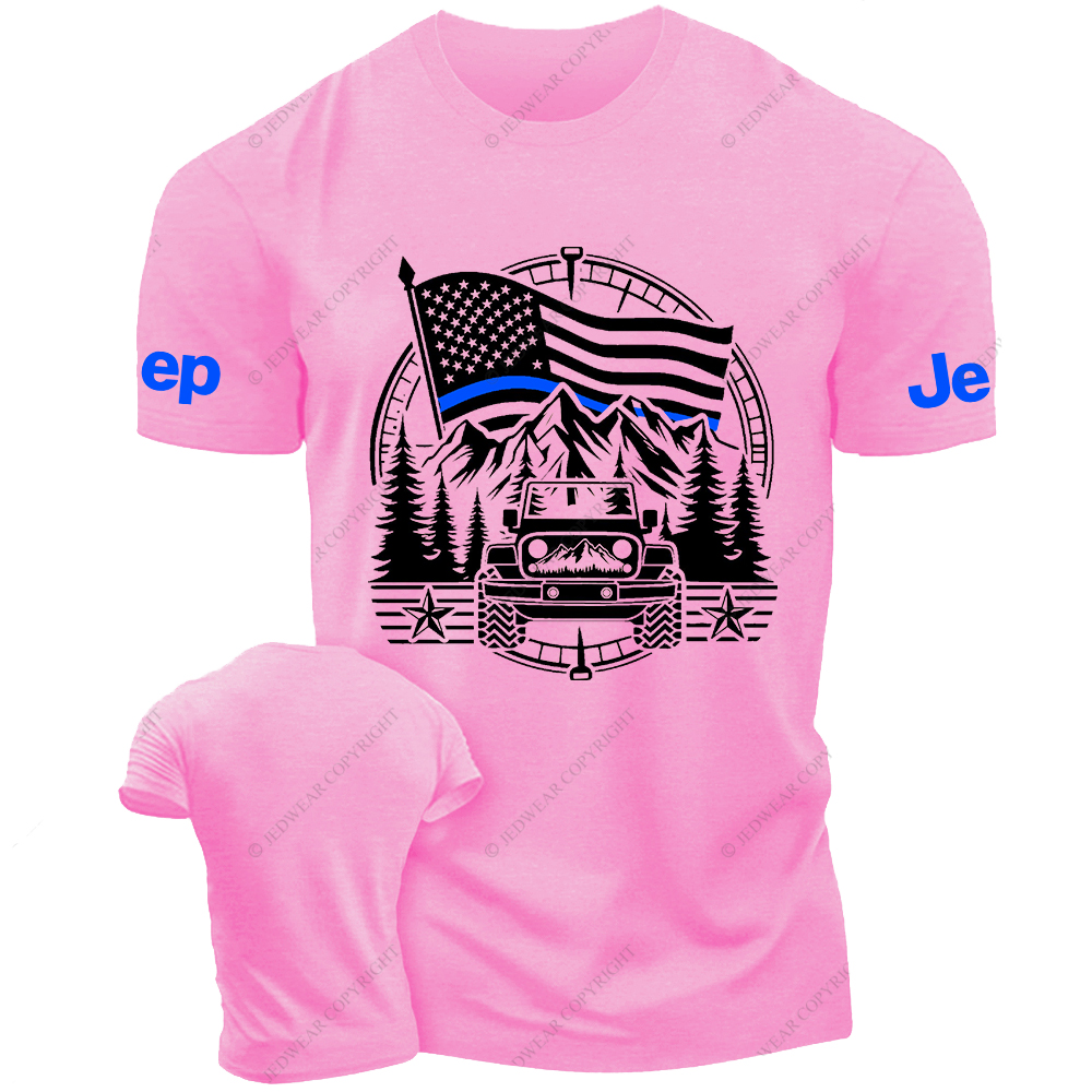 Police Patriotic Off-Road USA Flag Adventure Compass Jp T-Shirt