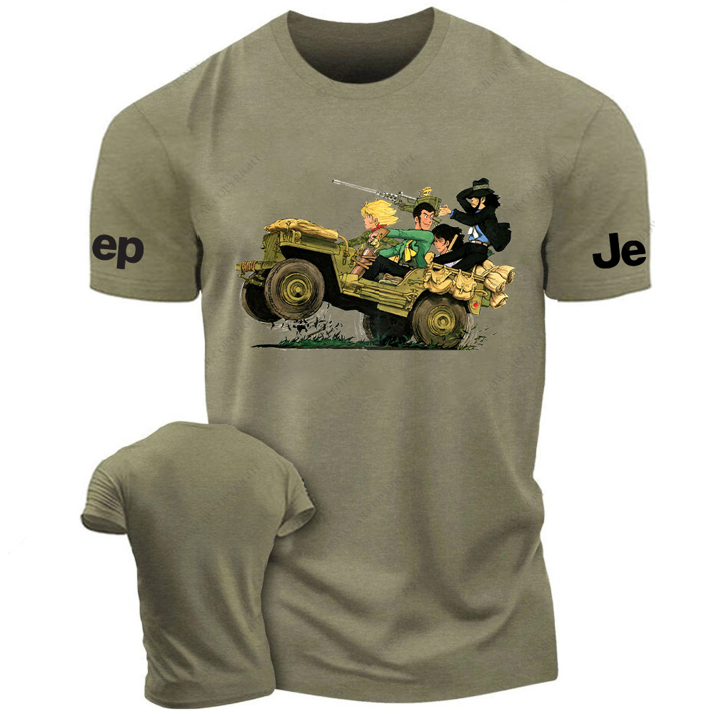 Funny Cartoon A Group Of Friends Traveling Jp T-Shirt
