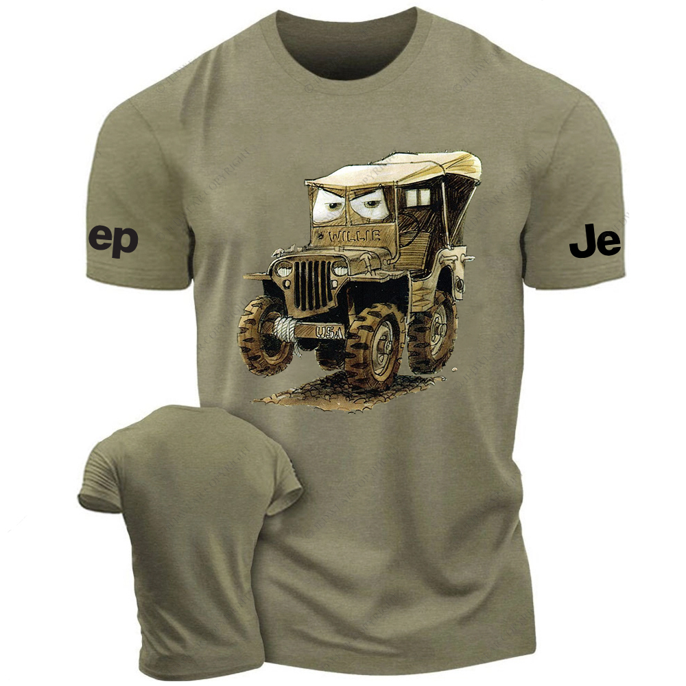 Funny Cute Willys Colored Pencil Drawing Jp T-Shirt