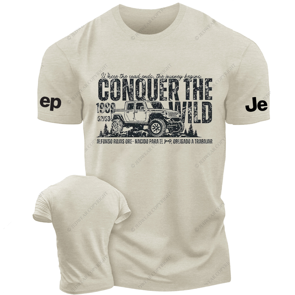 Vintage  Conquer The Wild  Car Lovers Enthusiasts Jp T-Shirt