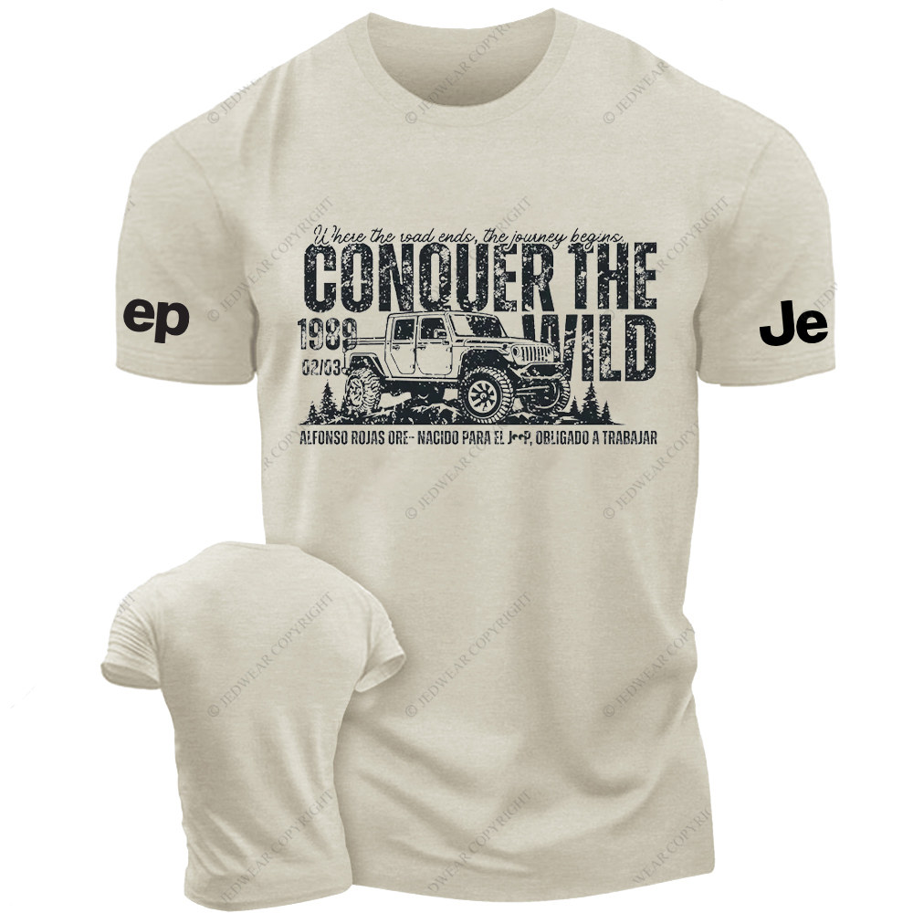 Vintage  Conquer The Wild  Car Lovers Enthusiasts Jp T-Shirt