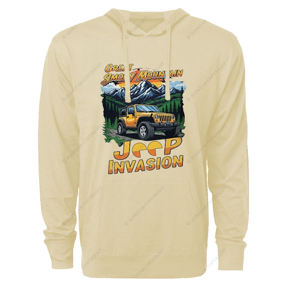 Great Smoky Mountain Invasion Sun Tree Vintage Style Jp Oversized Lightweight Hoodie