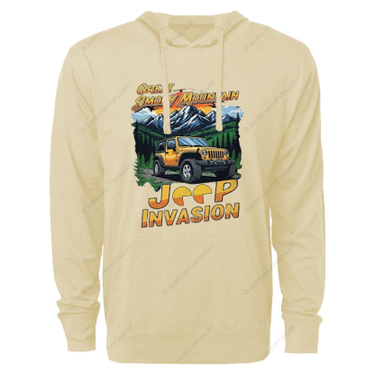Great Smoky Mountain Invasion Sun Tree Vintage Style Jp Oversized Lightweight Hoodie
