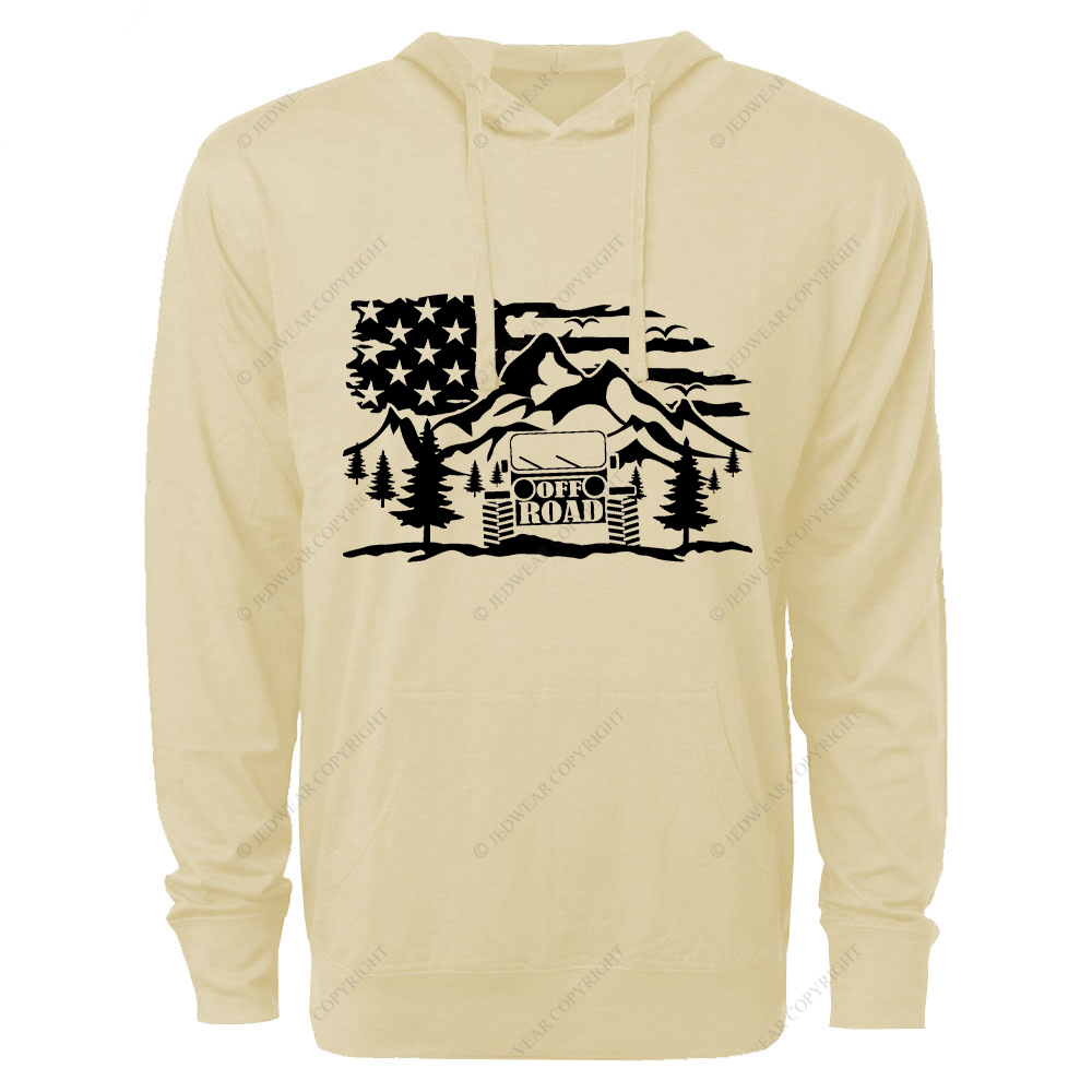 Off-Road Scene Truck Forest  4x4 Jp Oversized Lightweight Hoodie