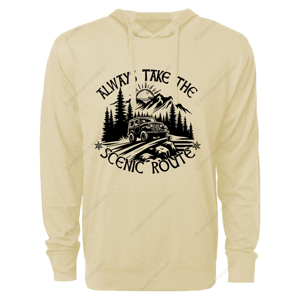 Always Take The Scenic Route Jp Oversized Lightweight Hoodie
