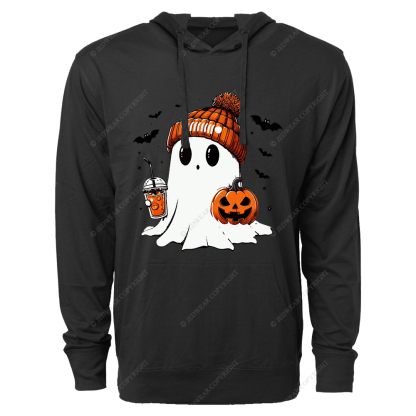 Halloween Ghost Pumpkin Coffee Jp Oversized Lightweight Hoodie